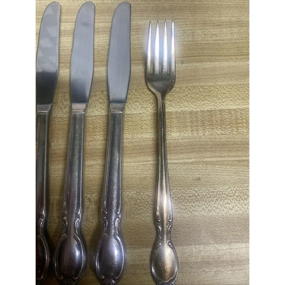 9 Piece Vintage Wm Rogers Silverplate IS 1954 PRECIOUS MIRROR Pattern